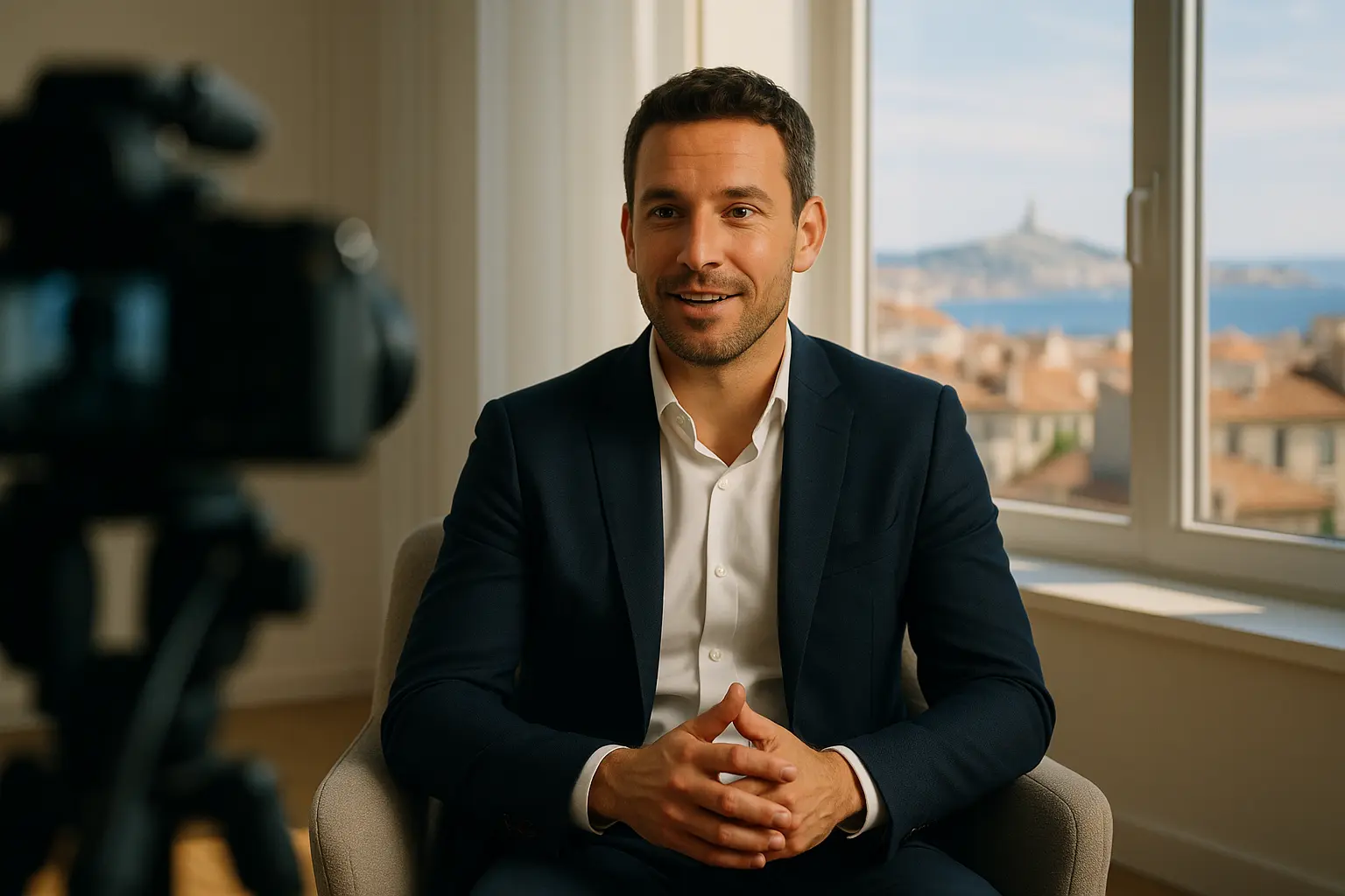 Storytelling video conseil interview face camera Marseille - South Management