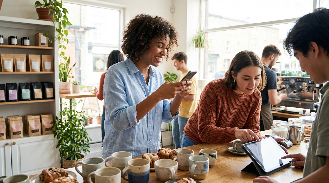 Connexions digitales dans un cafe local - South Management