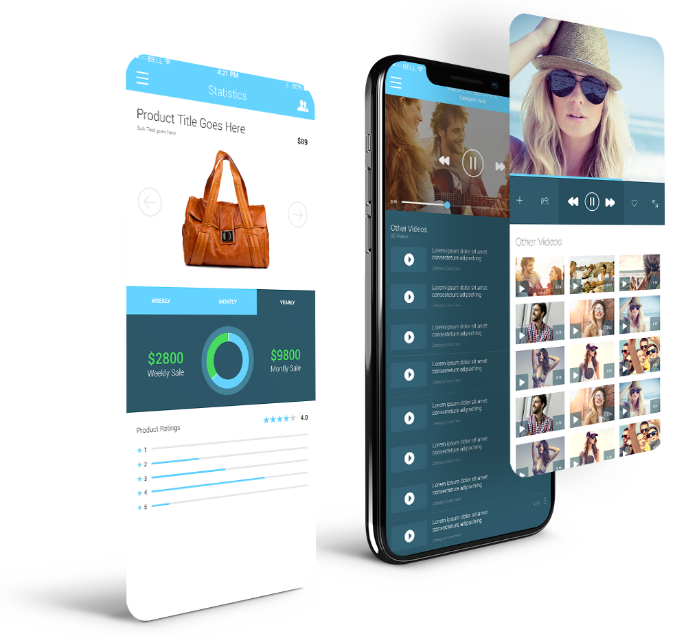 Mockup iPhone application mobile sur écran retina, projet UX par notre studio à Marseille - Méditerranée