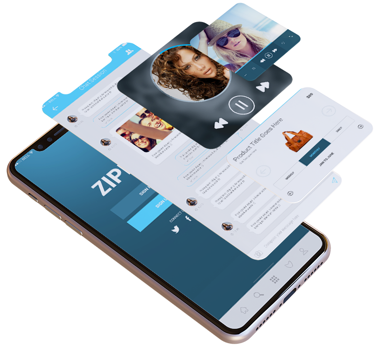 Mockup iPhone application mobile sur écran retina, projet UX par notre studio à Marseille