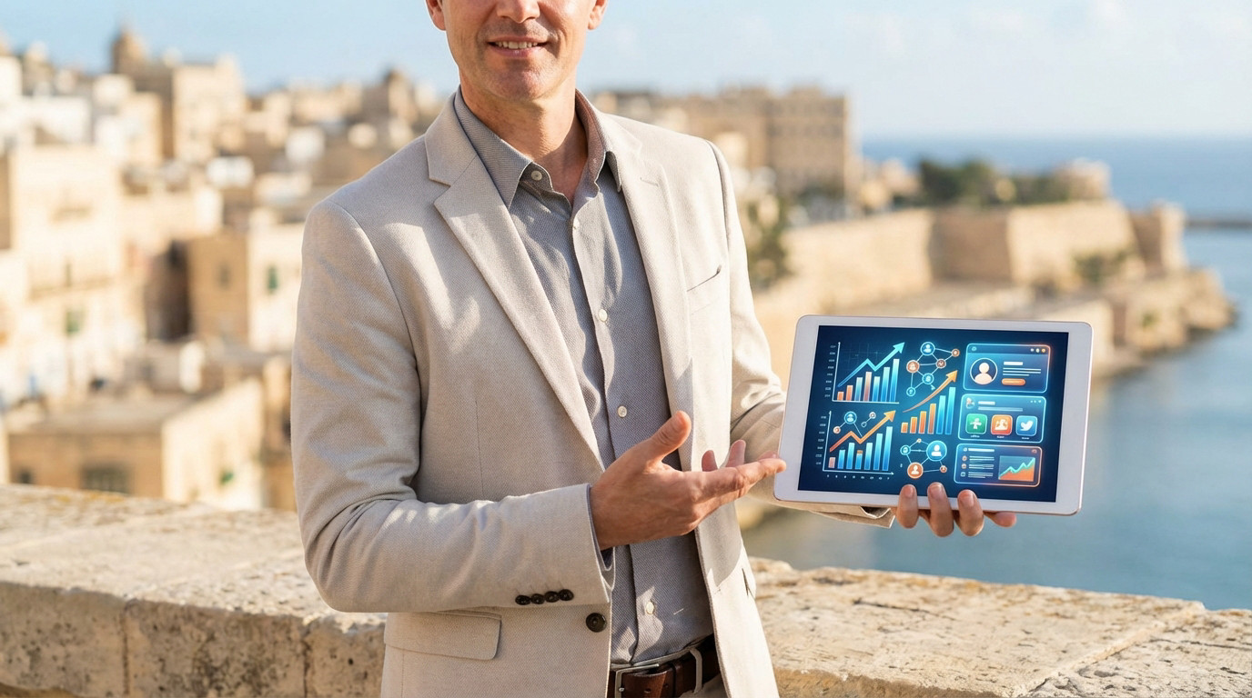 Professionnel presentant une strategie de croissance digitale - South Management