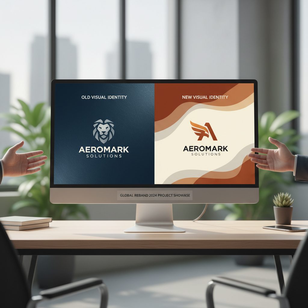 Comparaison avant après d'une refonte identité visuelle