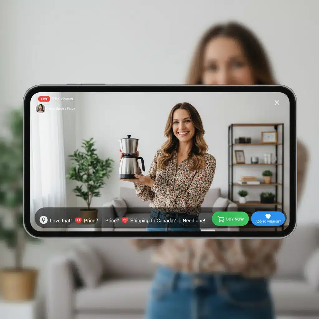 Événement live shopping sur les réseaux sociaux