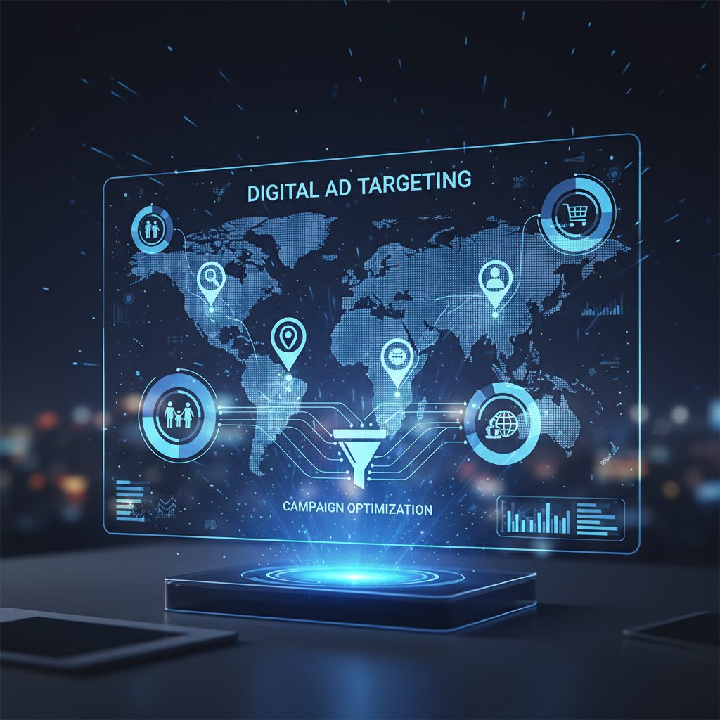 Concept de ciblage publicitaire digital avec segments audience