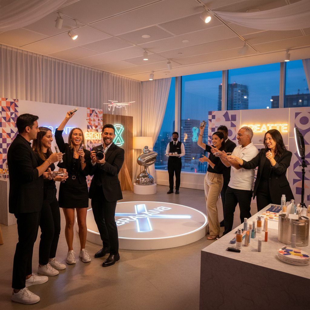 Créateurs de contenu lors d'un événement de marque