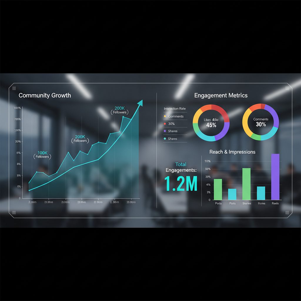 Dashboard de métriques engagement sur les réseaux sociaux