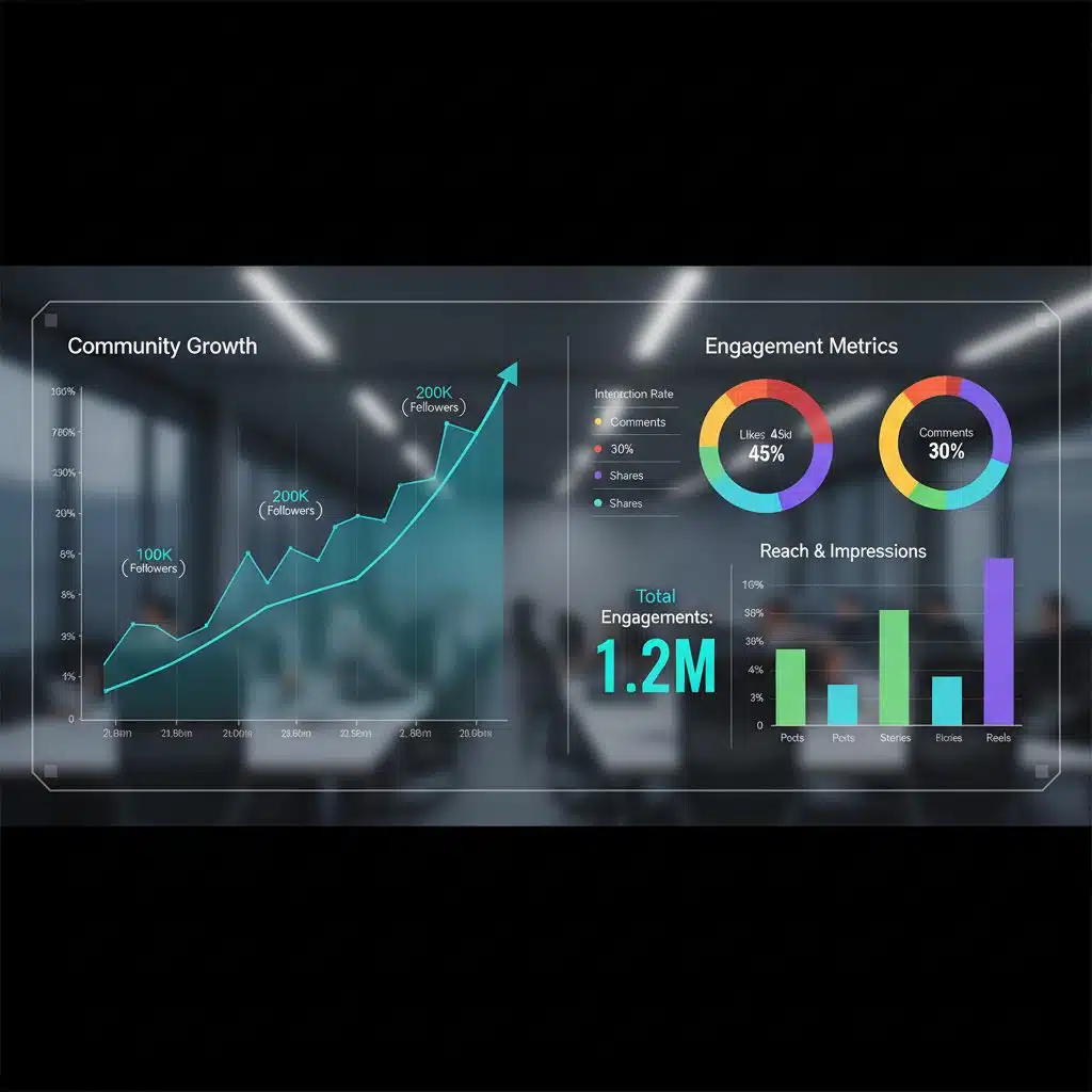 Dashboard de métriques engagement sur les réseaux sociaux