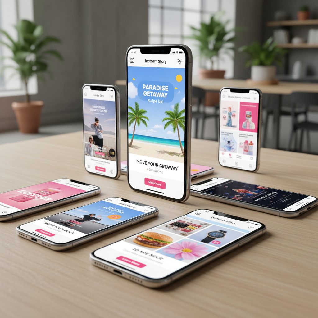 Différents formats publicitaires Instagram stories reels et feed