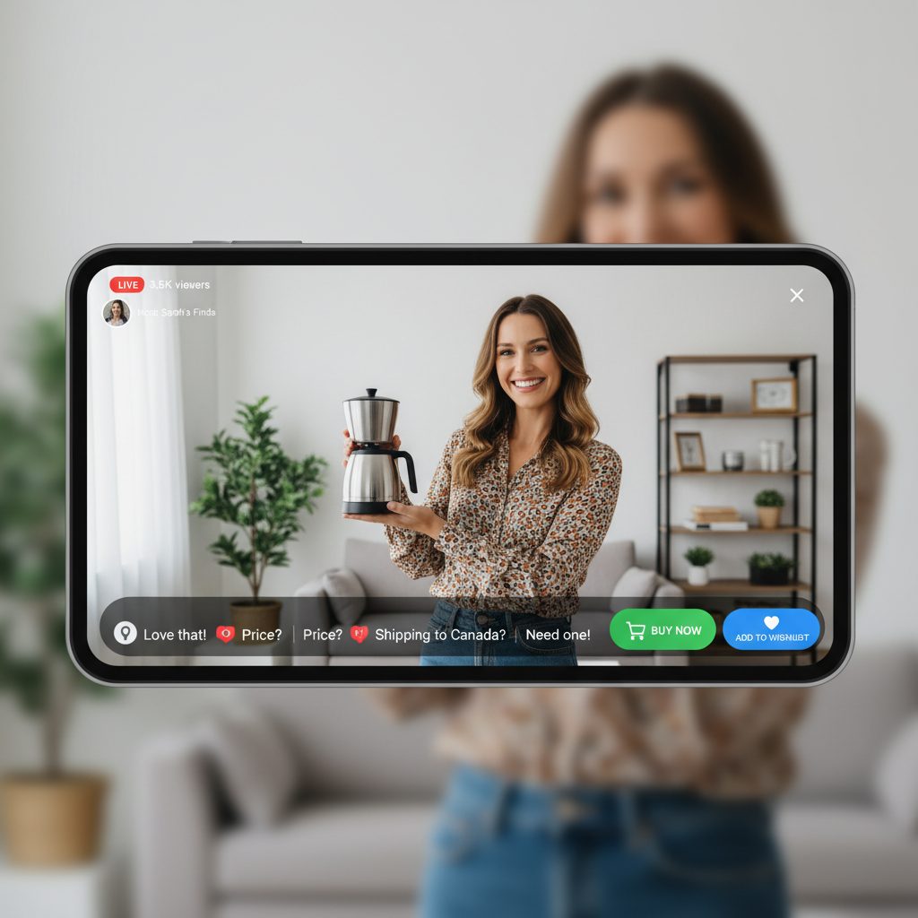 Événement live shopping sur les réseaux sociaux