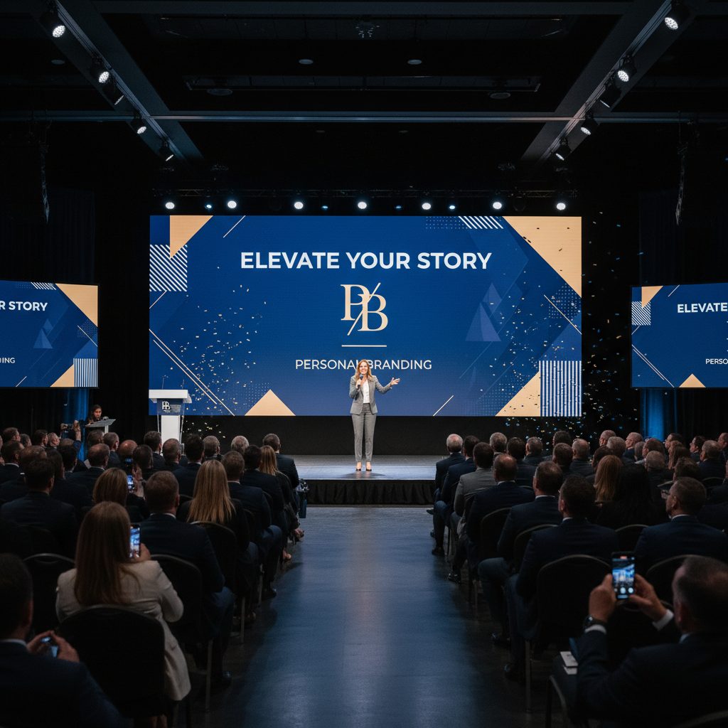 Speaker présentant sa marque personnelle lors d'une conférence