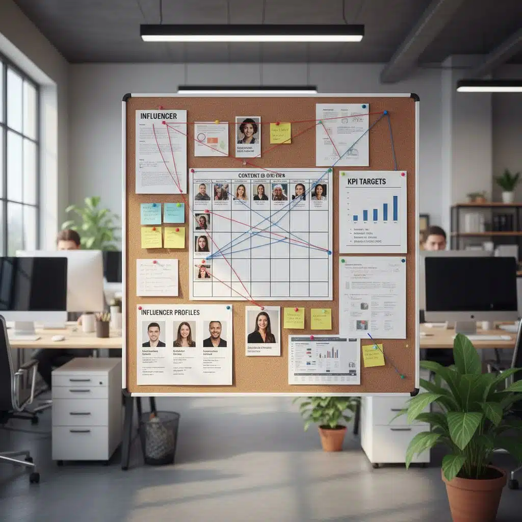 Planning de campagne influence avec profils et objectifs
