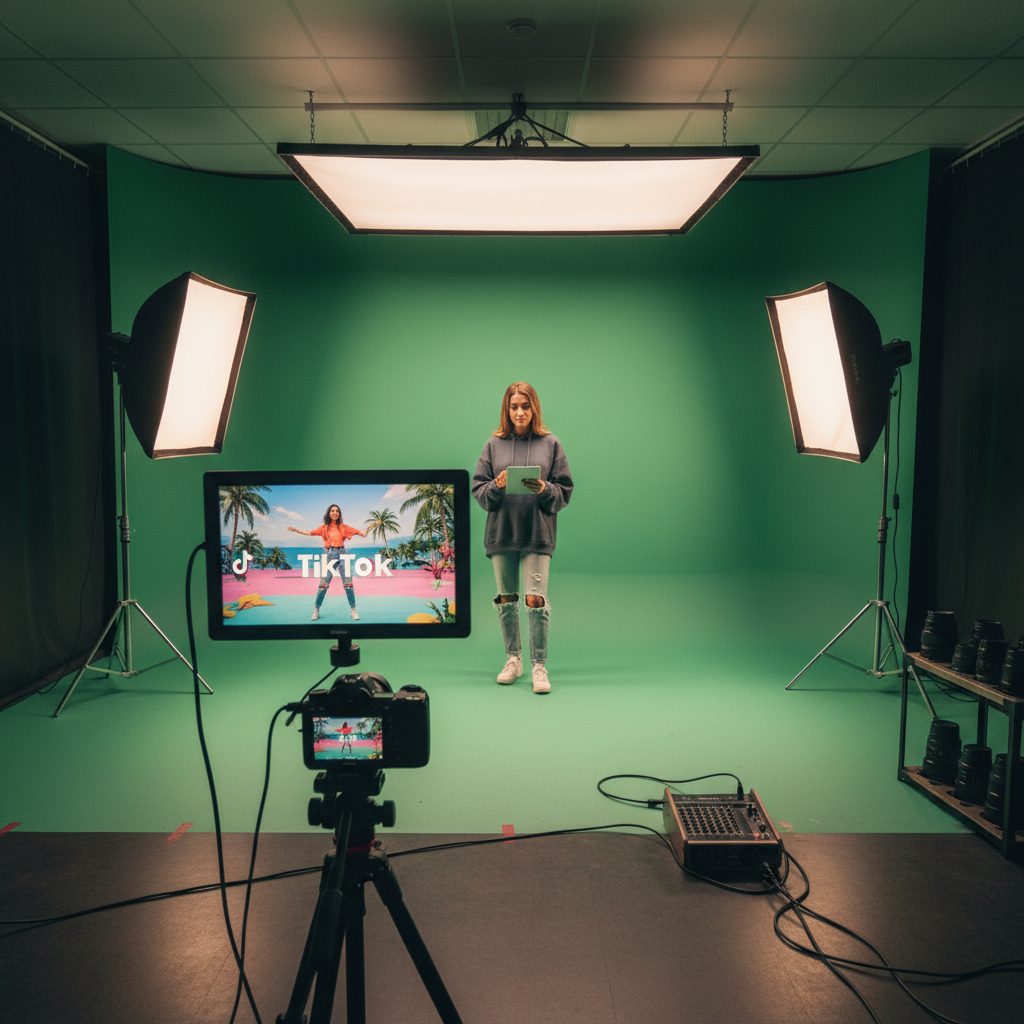 Production de contenu publicitaire pour TikTok en studio