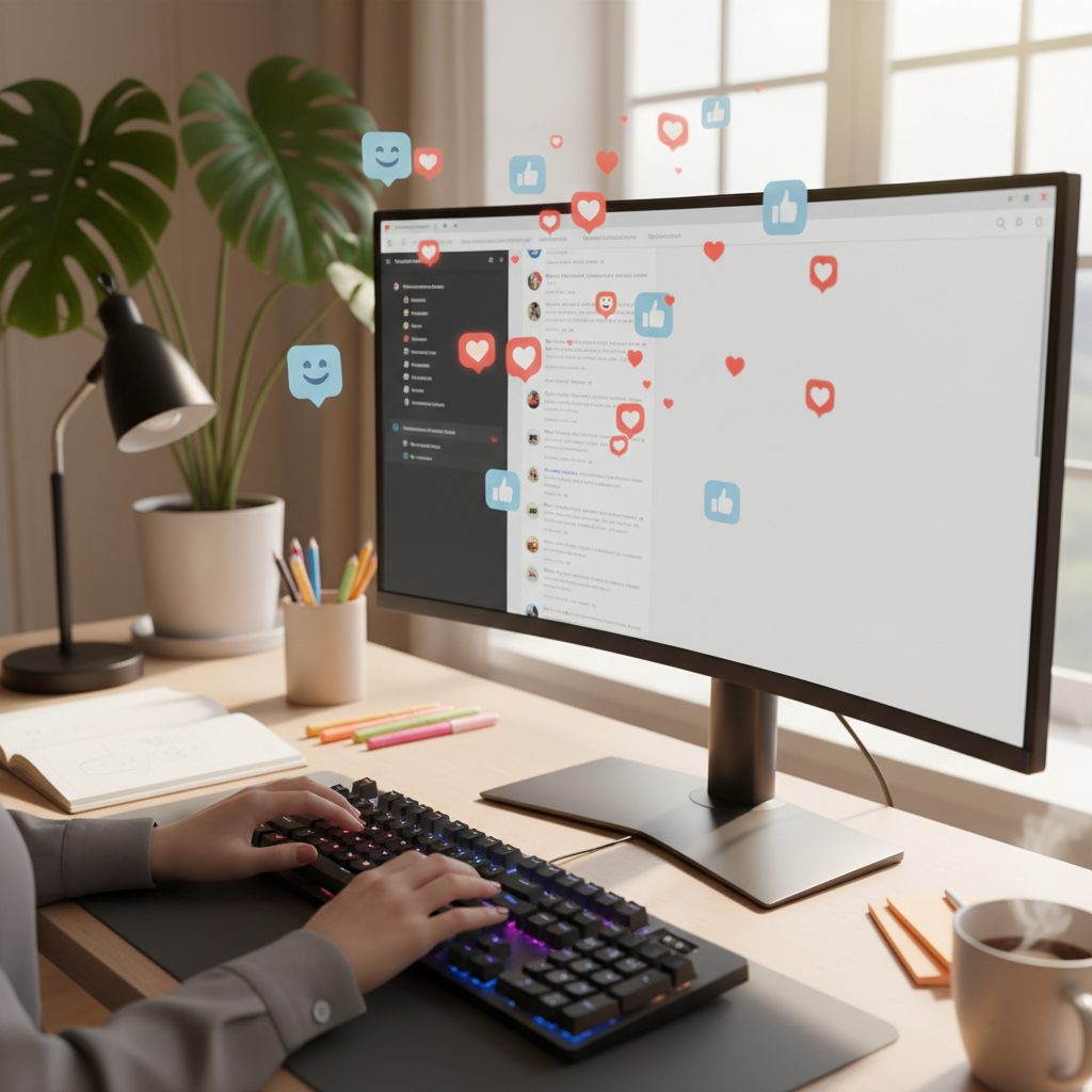 Réponse aux commentaires sur les réseaux sociaux depuis un clavier