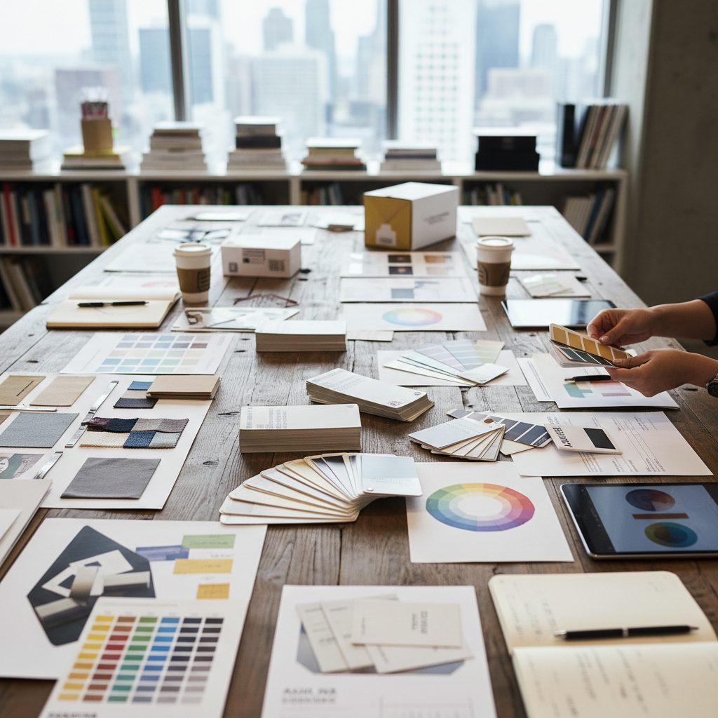 Sélection de palette de couleurs avec nuanciers Pantone