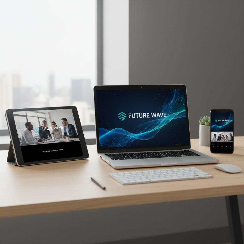 Contenu vidéo affiché sur différents appareils laptop tablette smartphone