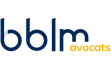 logo bblm avocats bleu marine et orange sur fond blanc, identité d'un cabinet juridique accompagné en brand content par south management