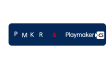 logo lockup pmkr et playmaker ci bleu marine sur fond blanc, identité d'un client sport de campagnes social media south management