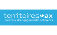 logo territoires max créateur d'engagements solidaires sur bandeau cyan, identité d'un client associatif accompagné en social media par south management