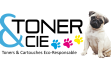 logo toner et cie avec carlin et empreintes colorées toners cartouches eco-responsable, identité d'un client e-commerce de campagnes brand content south management