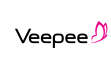 logo veepee noir avec papillon rose sur fond blanc, identité d'un client e-commerce mode de campagnes social media south management